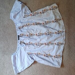 Lane Bryant ~ Women's size 22/24 ~ Off shoulder, floral embroidered top